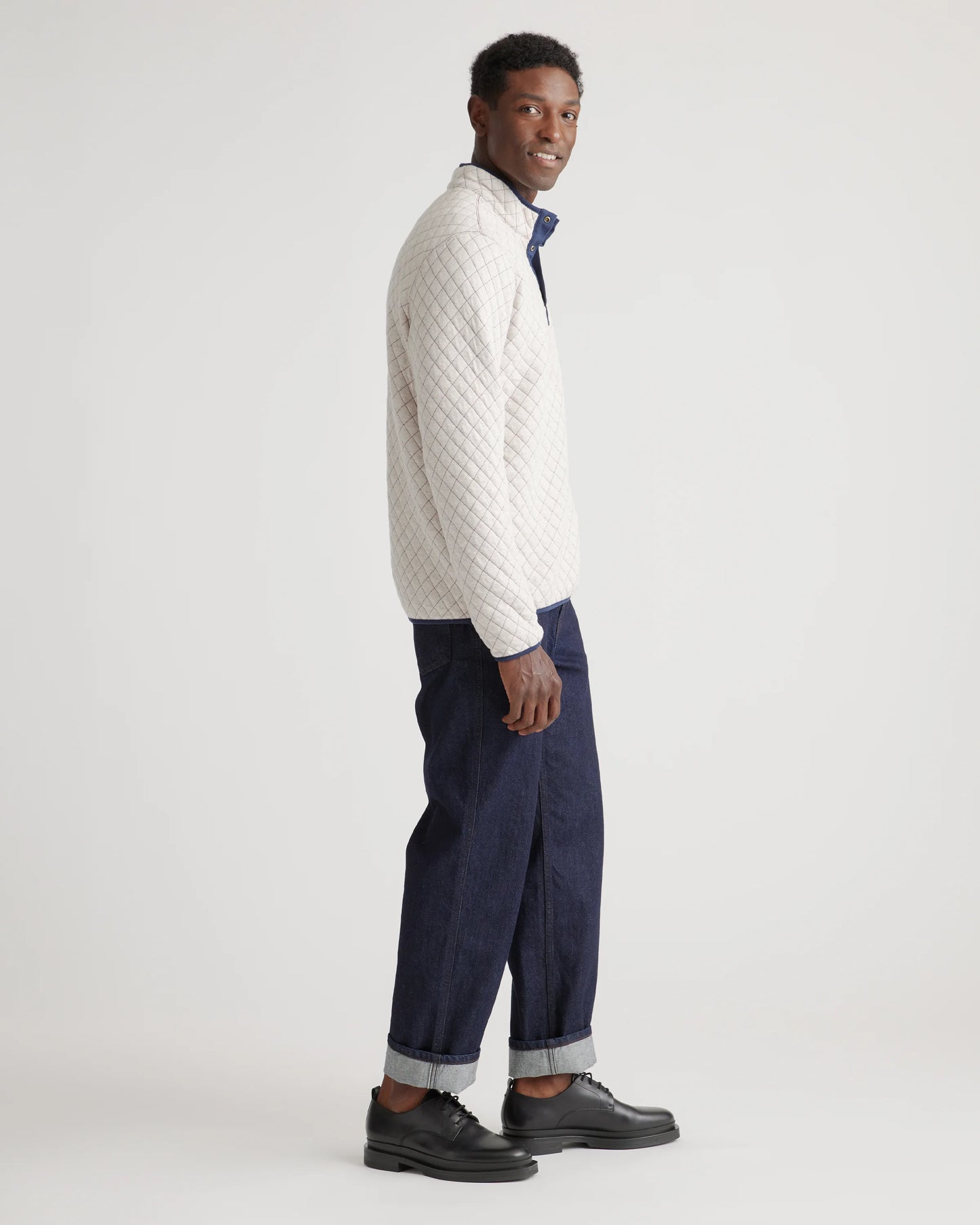 Reversible Quilted Pullover - S / Burgundy/Ivory