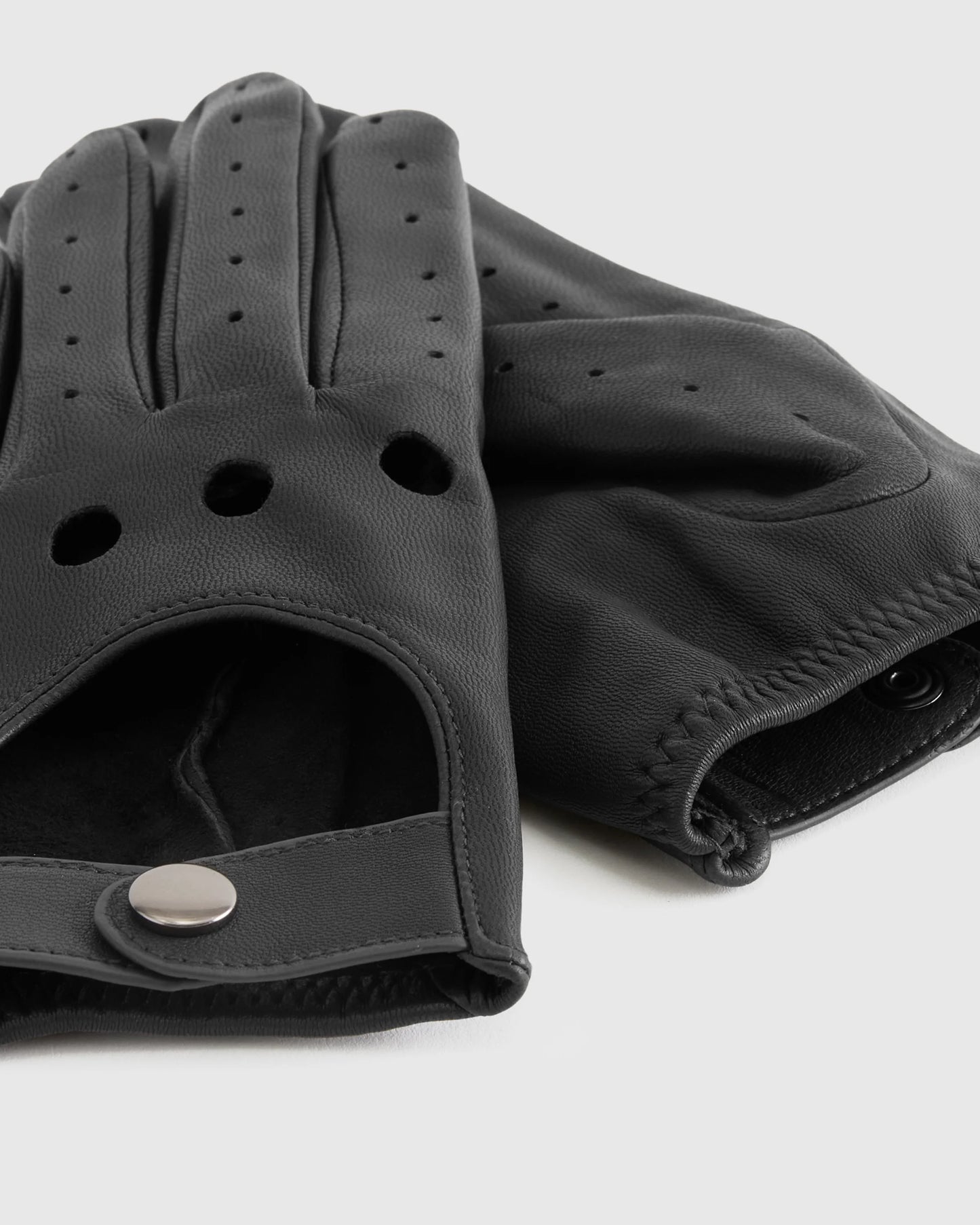 Italian Leather Driving Gloves - XS / Black