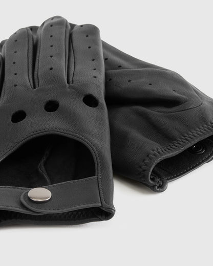 Italian Leather Driving Gloves - XS / Black