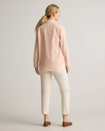 100% Organic Cotton Poplin Maternity Long Sleeve Shirt - XS / Classic White