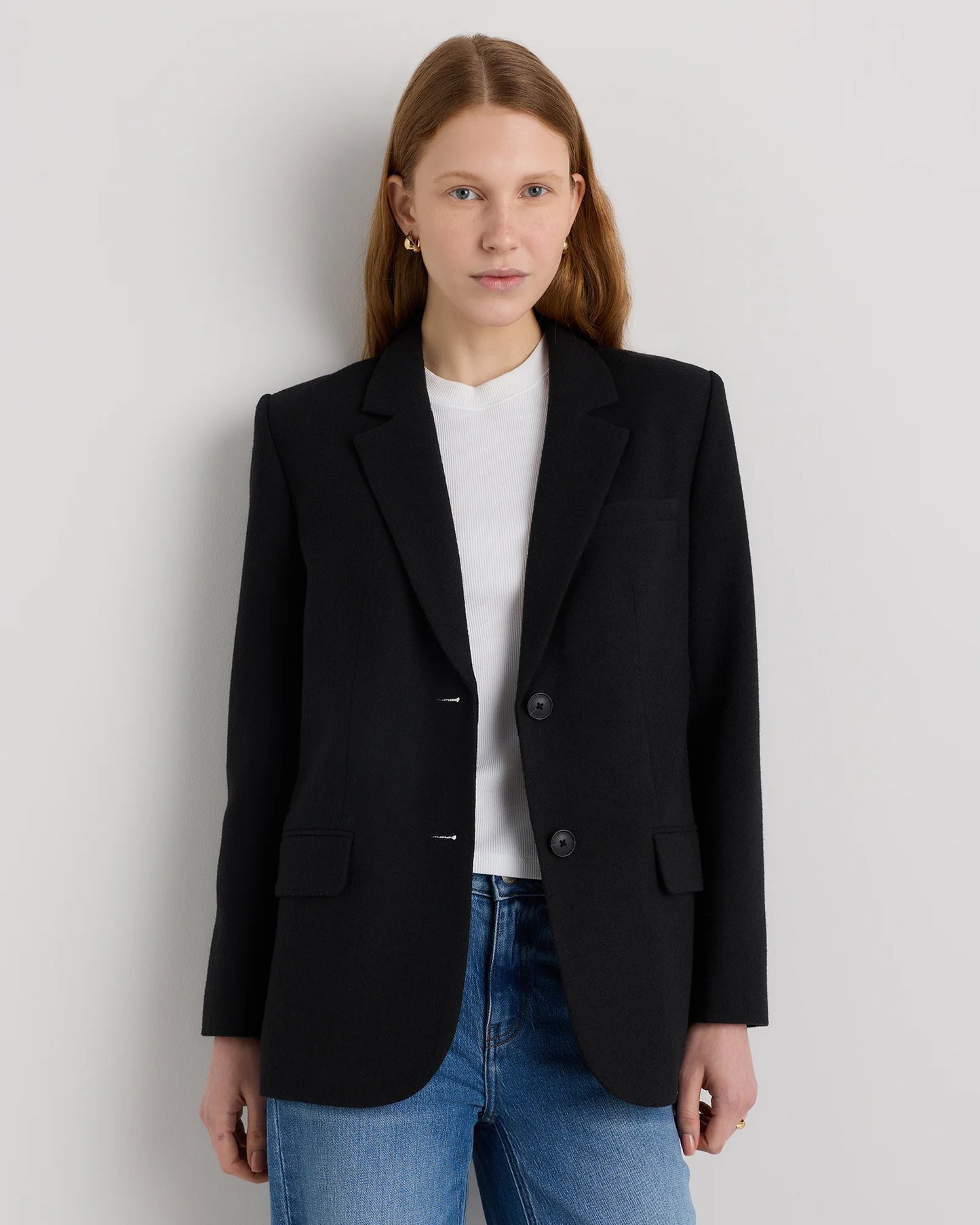 Italian Wool Oversized Blazer - XS / Textured Brown