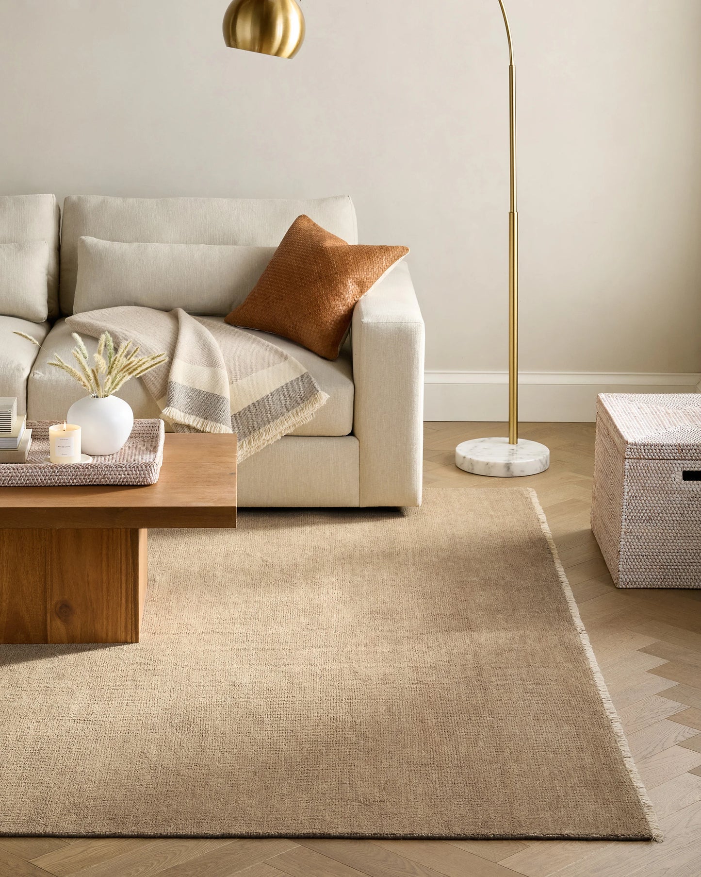Lee Hand-Knotted Wool Rug - 5' x 8' / Oat