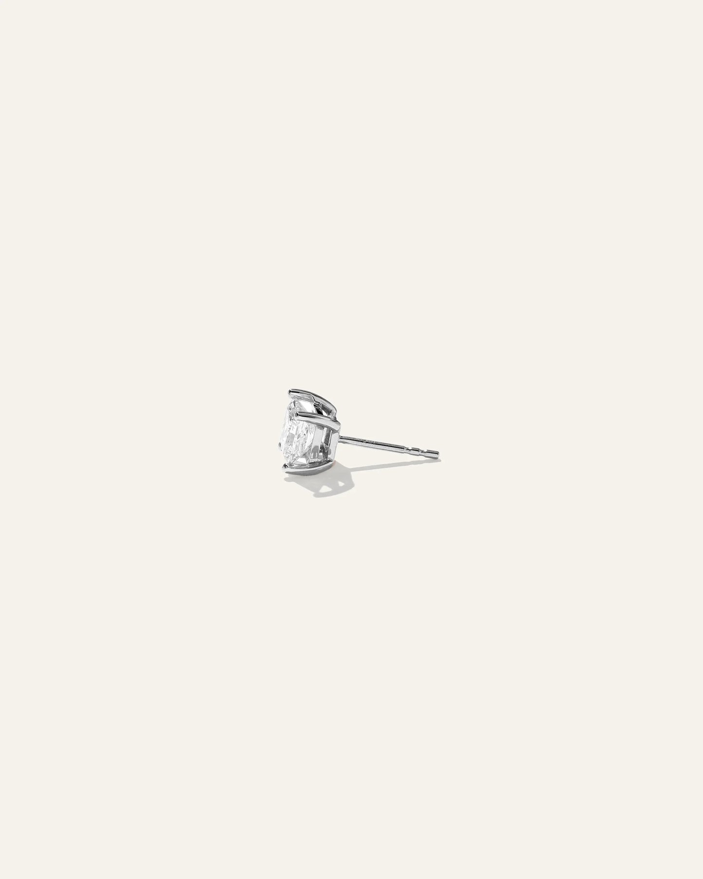 14K Gold Lab Grown Diamond Princess Solitaire Studs - 2ctw - One Size / Yellow Gold
