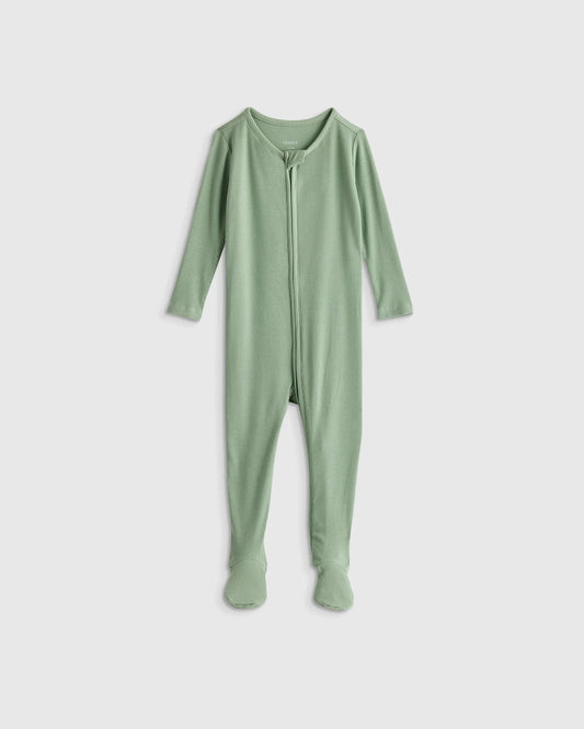 Softest Rib Footie - 12-18M / Sage Green