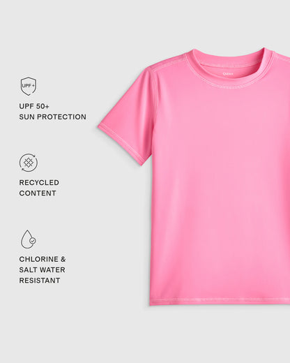 Short Sleeve Rash Guard Top - 2T / Coral Orange