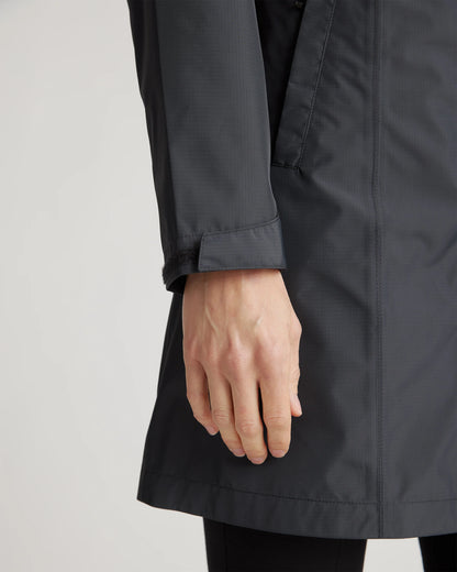 Weather Proof Long Rain Shell Jacket - XS / Ink Blue