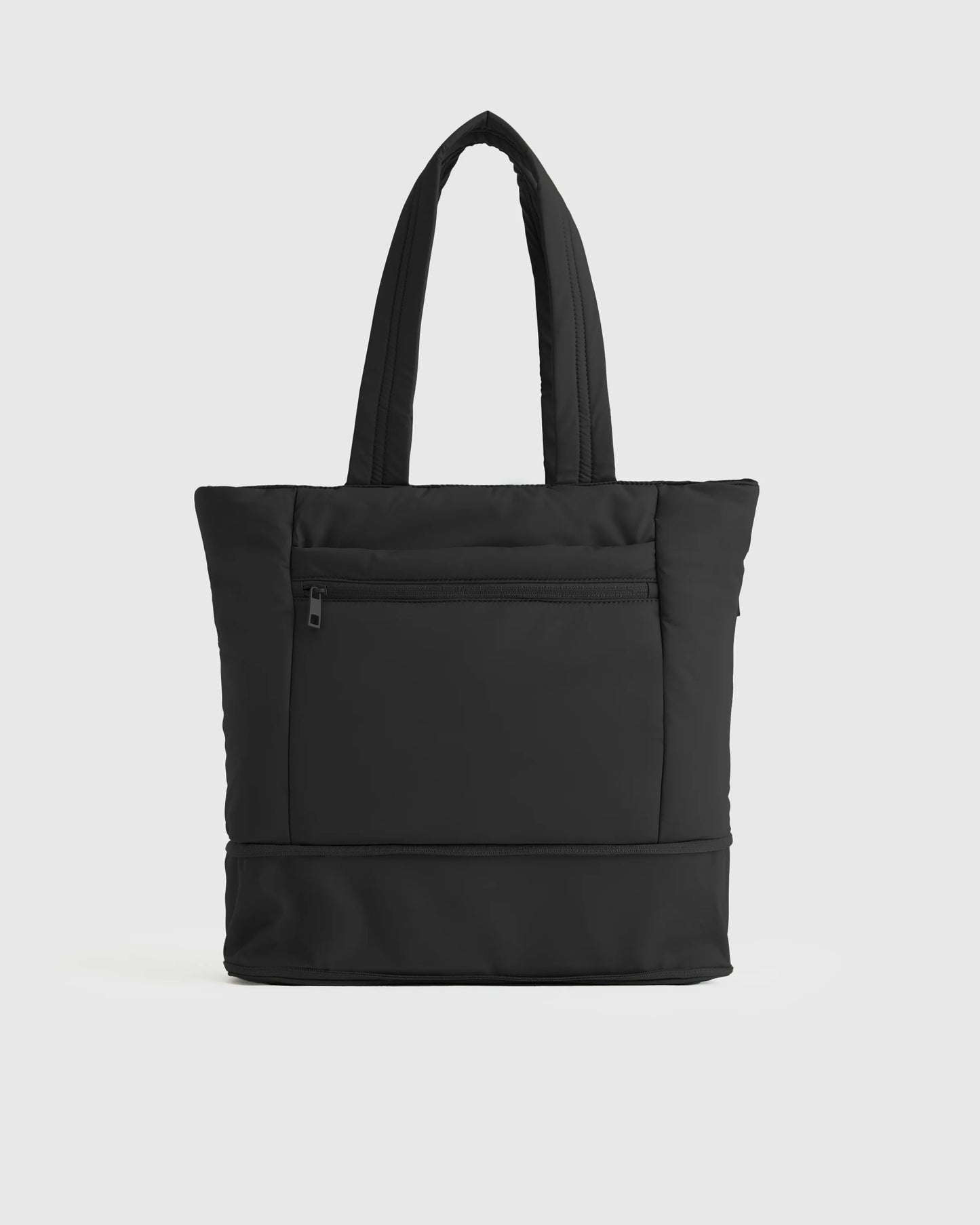 Water Repellent Puff Expandable Tote - One Size / Black