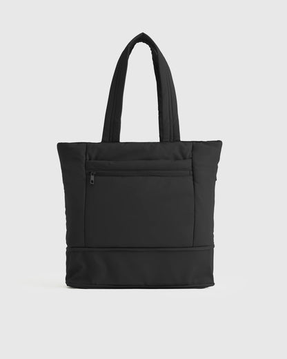 Water Repellent Puff Expandable Tote - One Size / Black