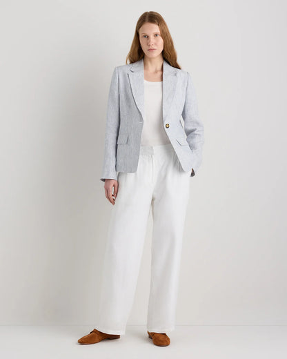 100% European Linen Structured Blazer - XS / French Blue
