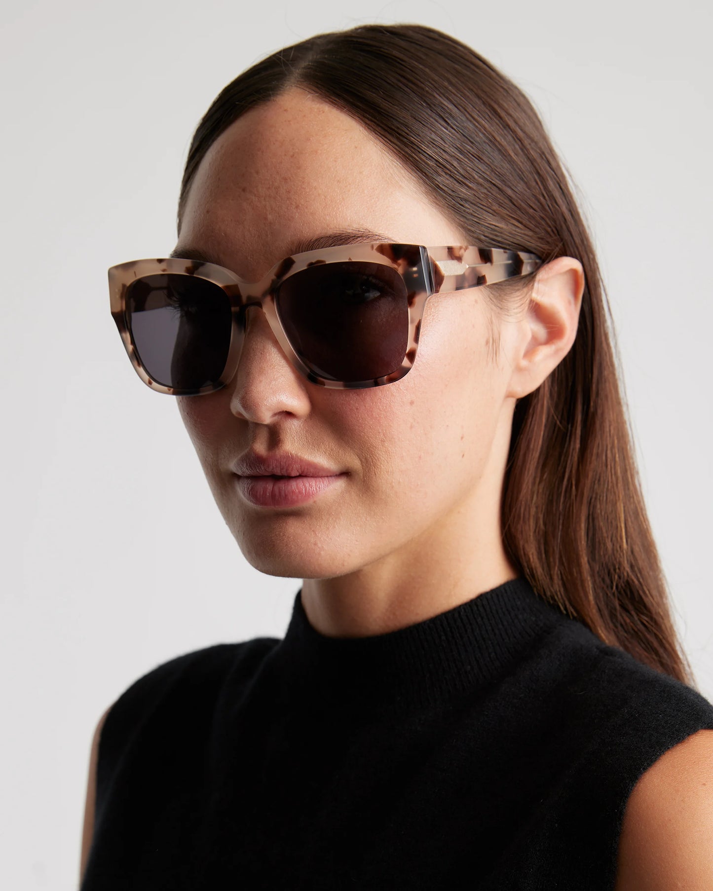 Addison Polarized Acetate Sunglasses - One Size / Tan Tortoise with Grey Lens