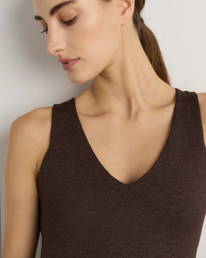 Ultra-Soft V-Neck Cropped Tank - XS / Heather Navy