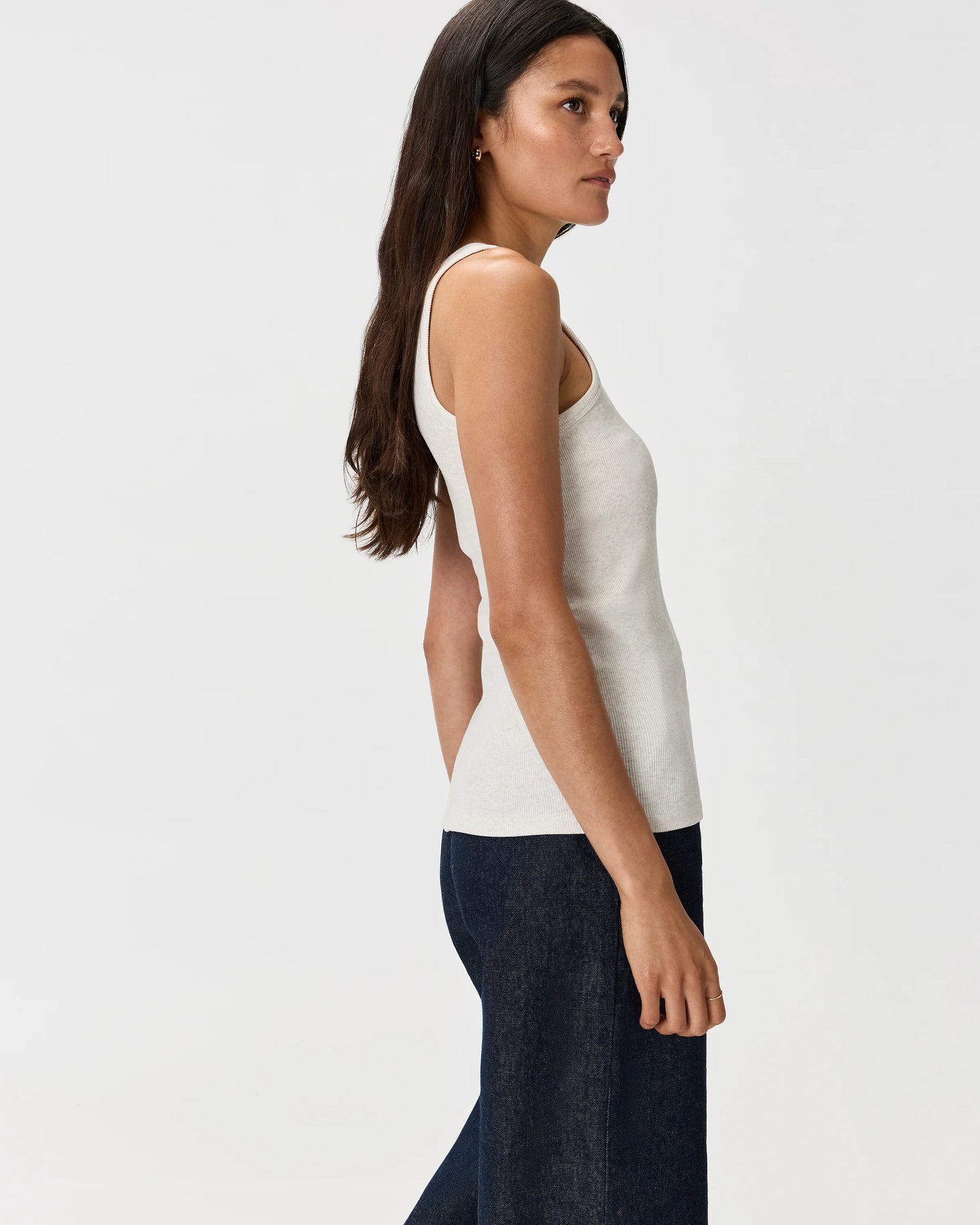 Organic Cotton Micro-Rib Scoop Neck Tank - XS / Moonstone Blue