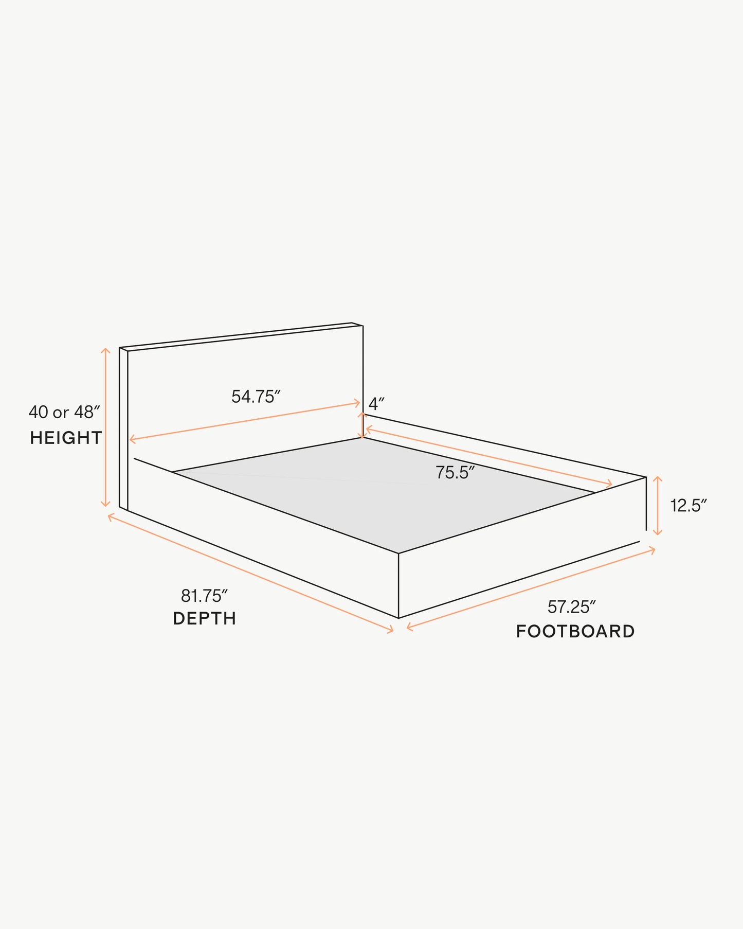 100% Linen Square Bed - Full / Canvas