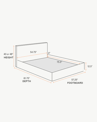 Plush Boucle Square Bed - Full / Ivory