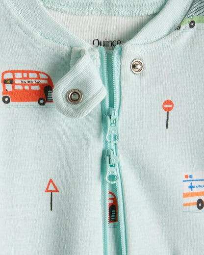 100% Organic Cotton Footie Pajama - 2T / Vehicles