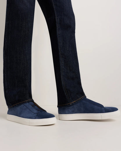 Italian Suede Tailored Sneaker - 7 / Fog