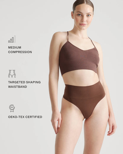 Shaping High-Waisted Thong (3-Pack) - XS / Black