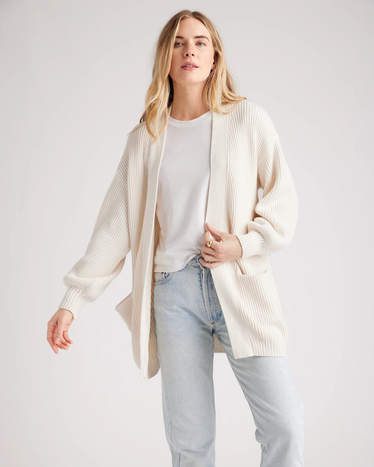 100% Organic Cotton Oversized Cardigan - XS / Camel