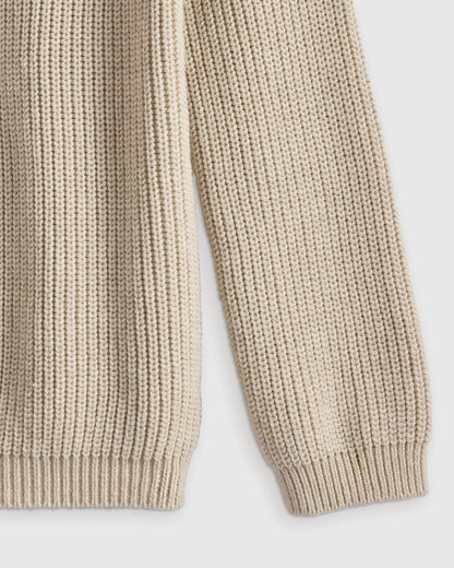 100% Organic Cotton Fisherman Tunic Sweater - 6 / Oatmeal