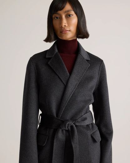 100% Mongolian Cashmere Double-Faced Wrap Coat - XS / Camel