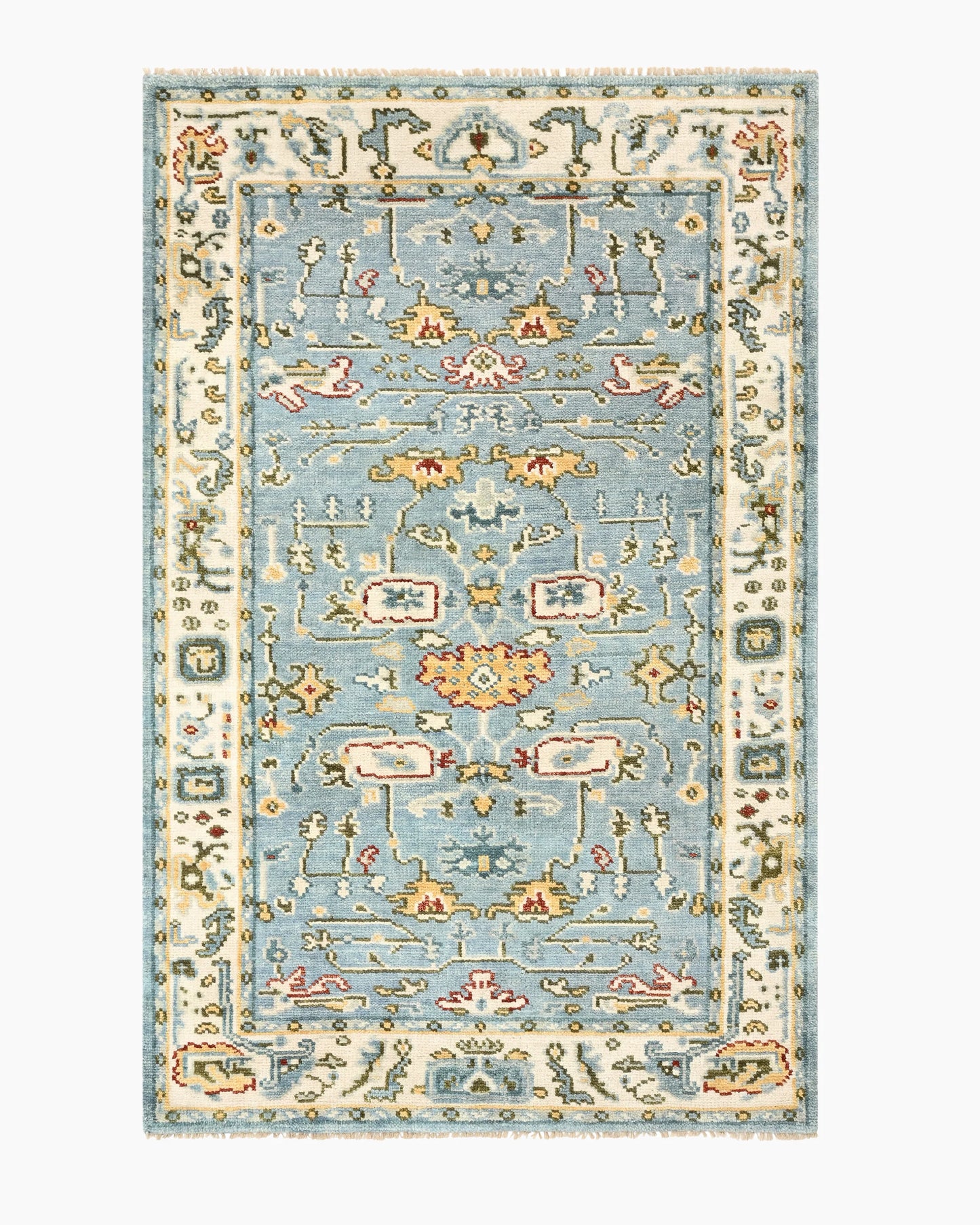 Artemis Hand-Knotted Wool Rug - 3' x 5' / Light Blue