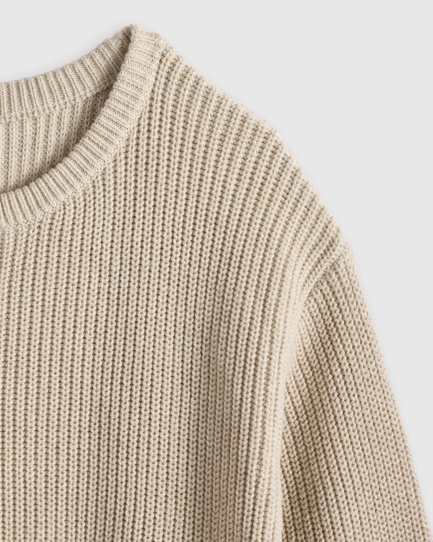 100% Organic Cotton Fisherman Tunic Sweater - 6 / Oatmeal