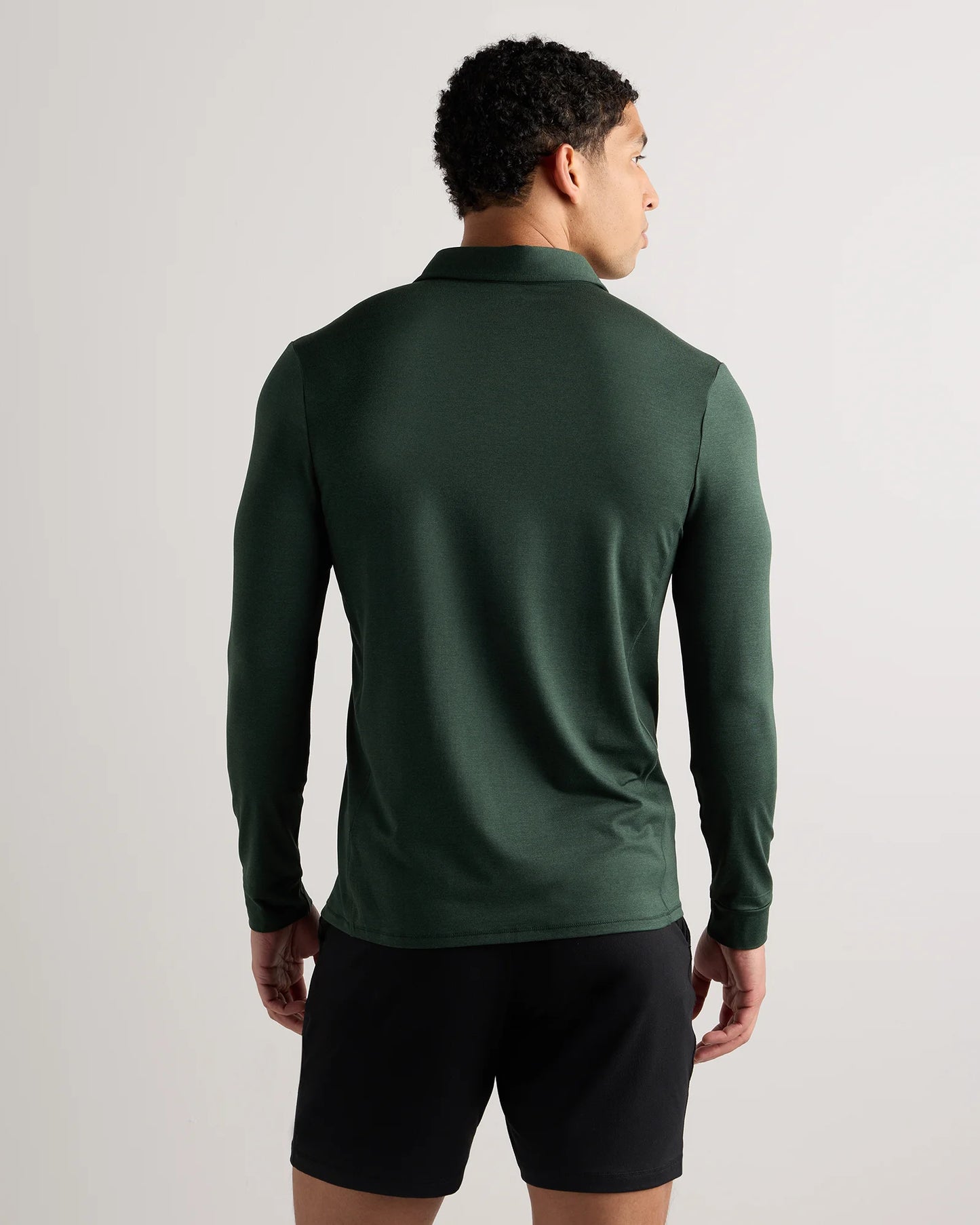 Flowknit Breeze Performance Long Sleeve Polo - XS / Heather Black
