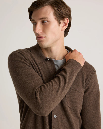 Mongolian Cashmere Button Down Sweater - S / Brown