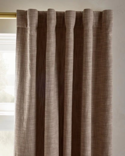 Textured Cotton Room Darkening Curtain - 48x84 / Ivory
