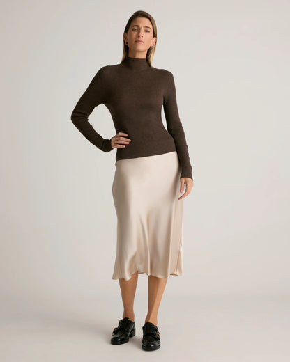 Featherweight Cashmere Ribbed Mockneck Sweater - XS / Deep Navy