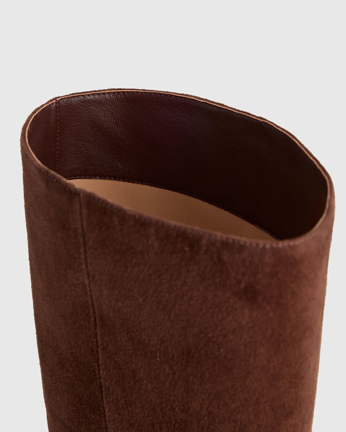 Italian Suede Block Heel Boots - 5 / Espresso Brown