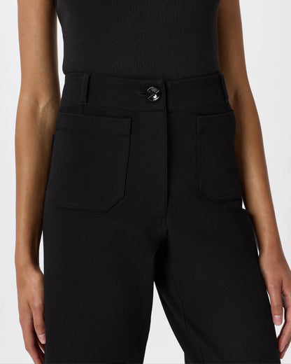 Ultra-Stretch Ponte Cropped Wide Leg Pants - 0 / Espresso