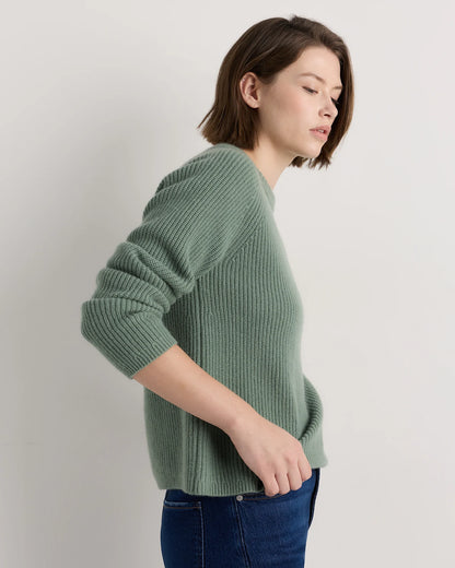 Mongolian Cashmere Fisherman Crewneck Sweater - XS / Teak