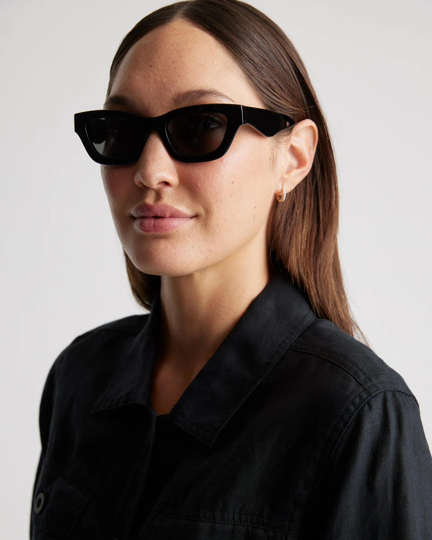 Jackie Polarized Acetate Sunglasses - One Size / Cream with Brown Lens