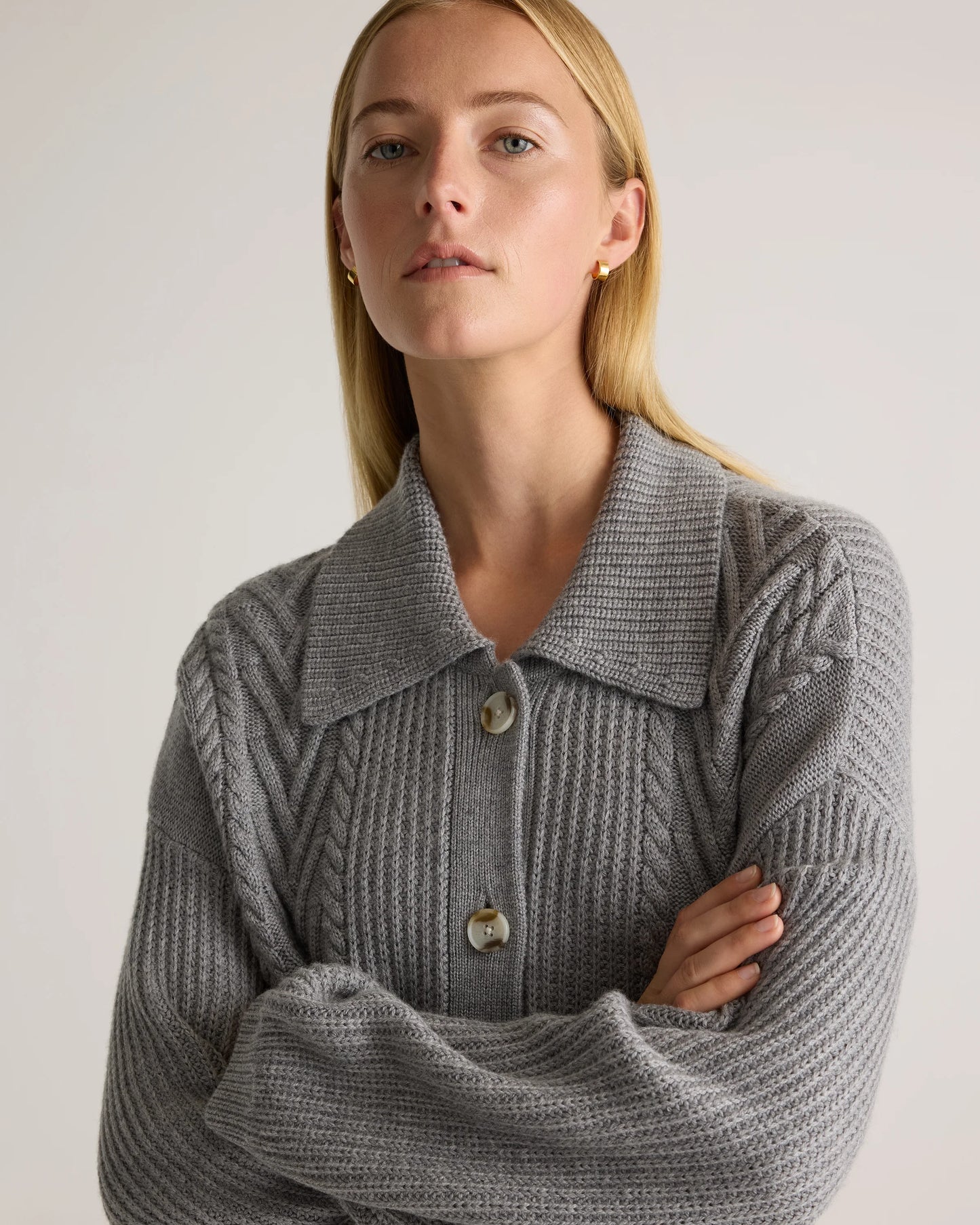 Australian Merino Wool Collared Cable Cardigan - XS / Coffee Bean Brown