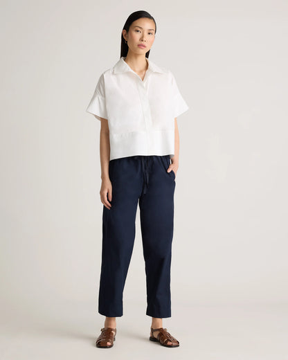 100% Organic Cotton Poplin Pull-On Pants - XS / Garden Green