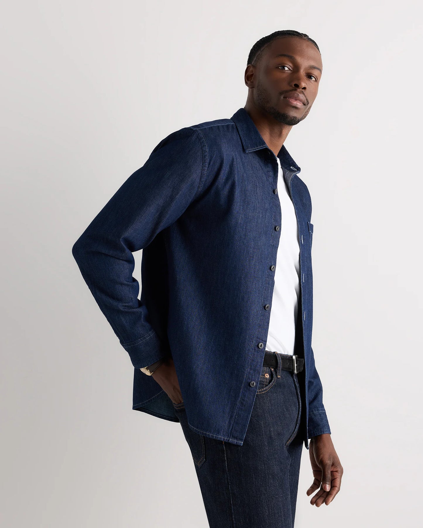 Heritage Washed Denim Shirt - S / Dark Wash