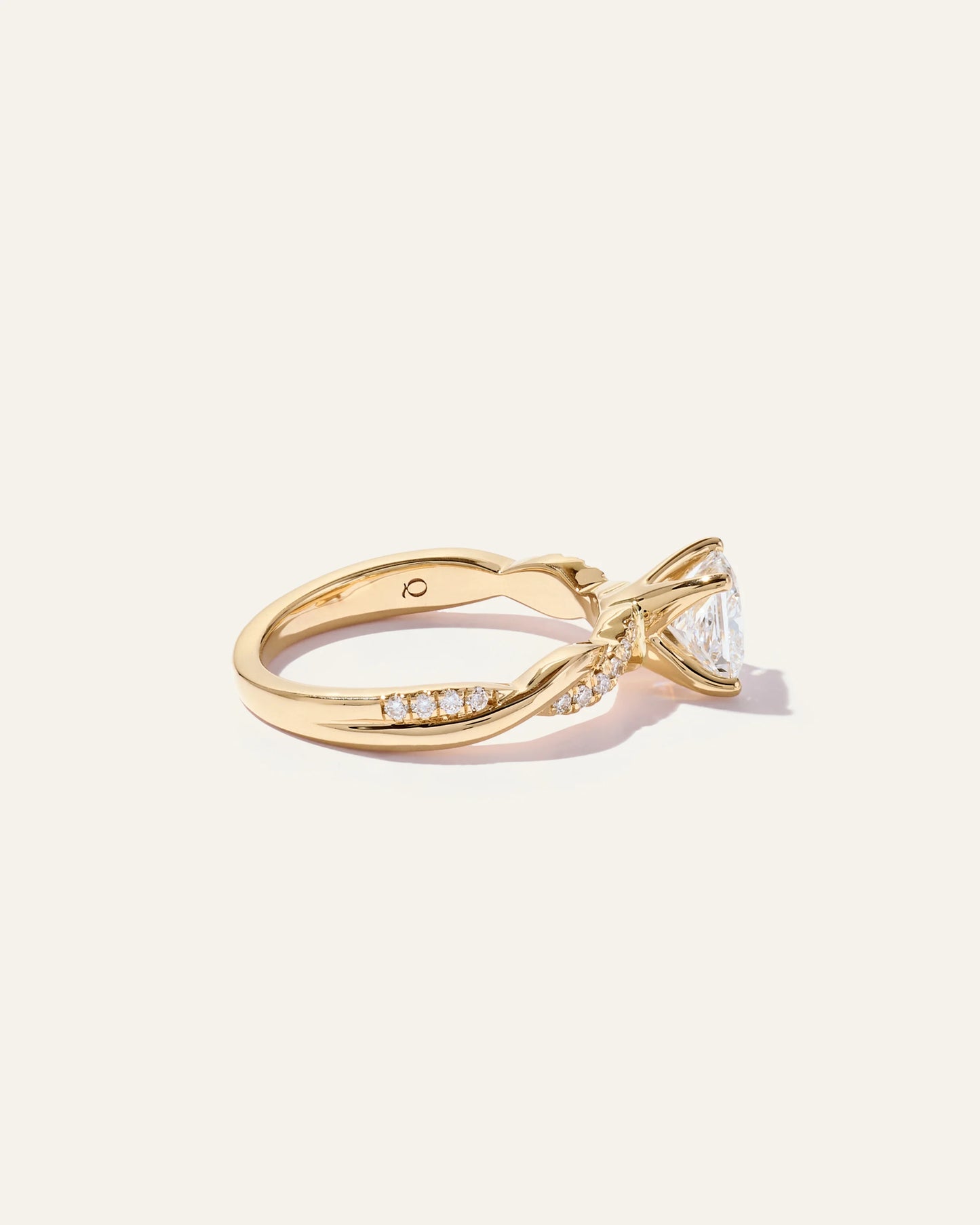Lab Grown Diamond Princess Twisted Engagement Ring - 1ct - 4 / Yellow Gold