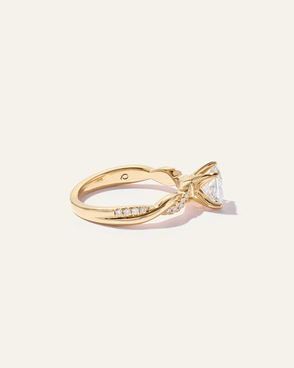 Lab Grown Diamond Princess Twisted Engagement Ring - 1ct - 4 / Yellow Gold