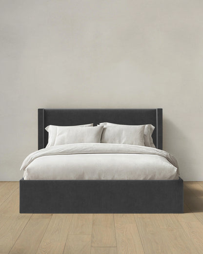 Wingback Bed in Performance Velvet - Full / Butterscotch