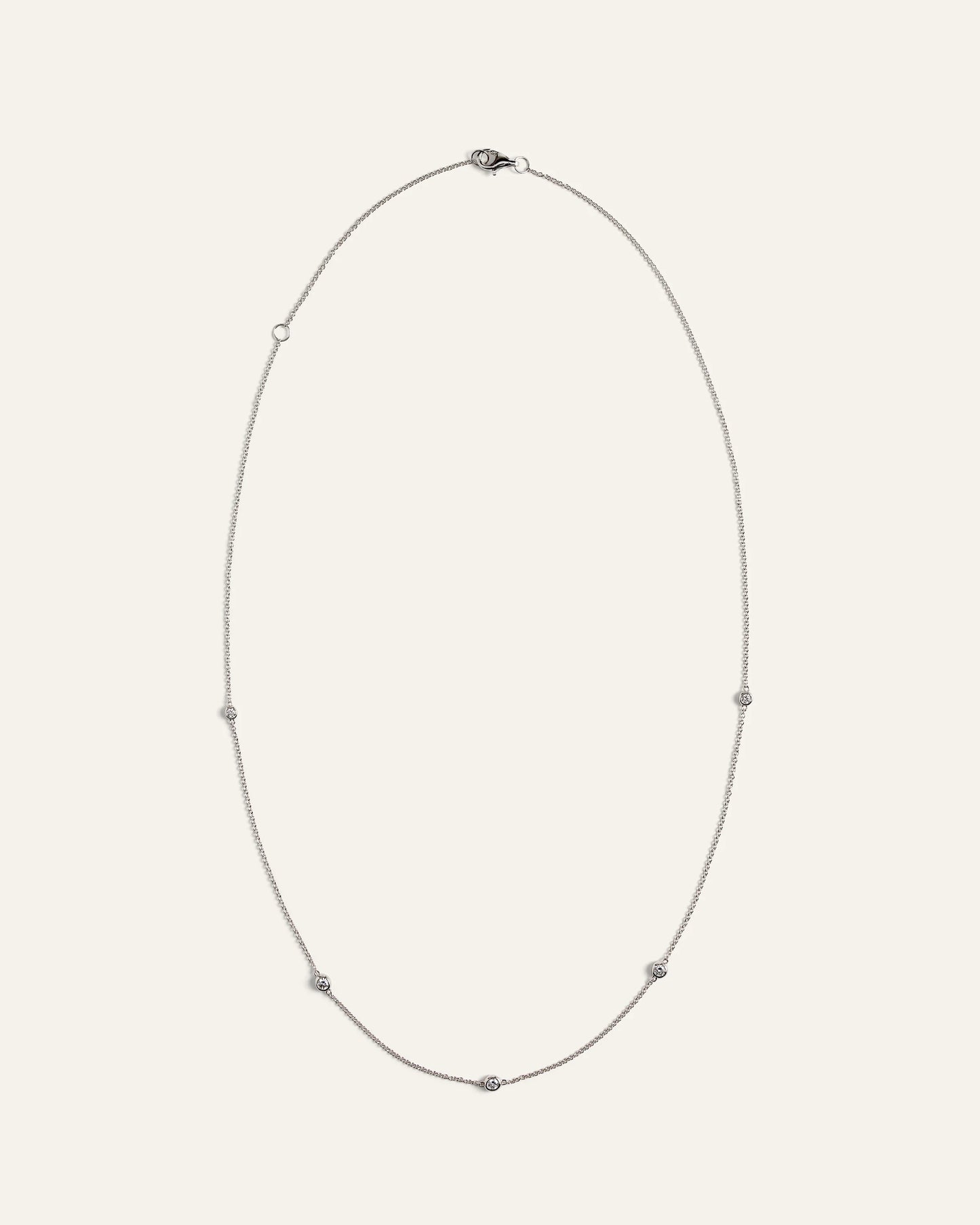 14K Gold Diamond Bezel Station Necklace - One Size / Yellow Gold