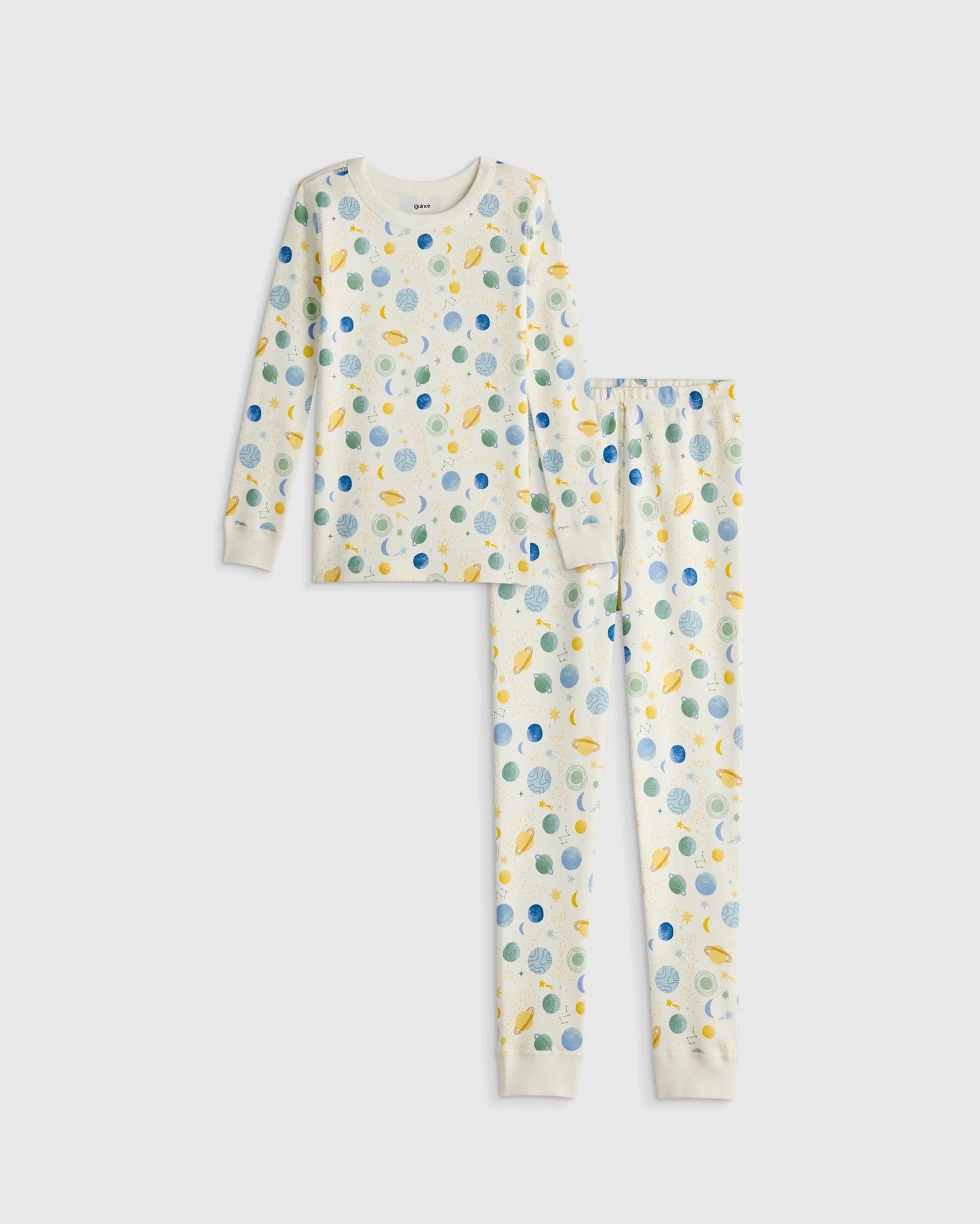 100% Organic Cotton Long Sleeve and Pant Pajama Set - 2T / Navy Stripe