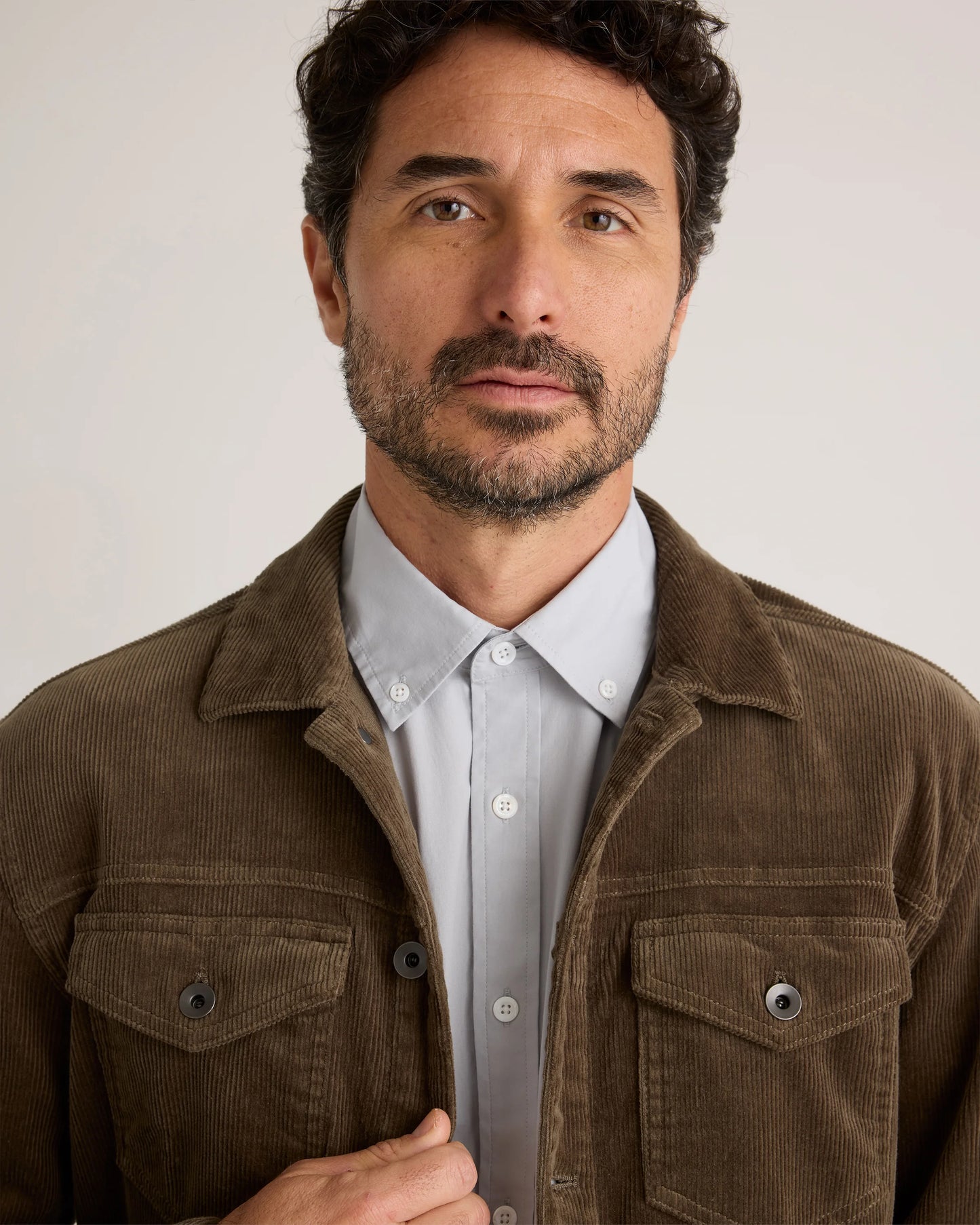 Organic Cotton Stretch Poplin Shirt - S / Grey Gingham