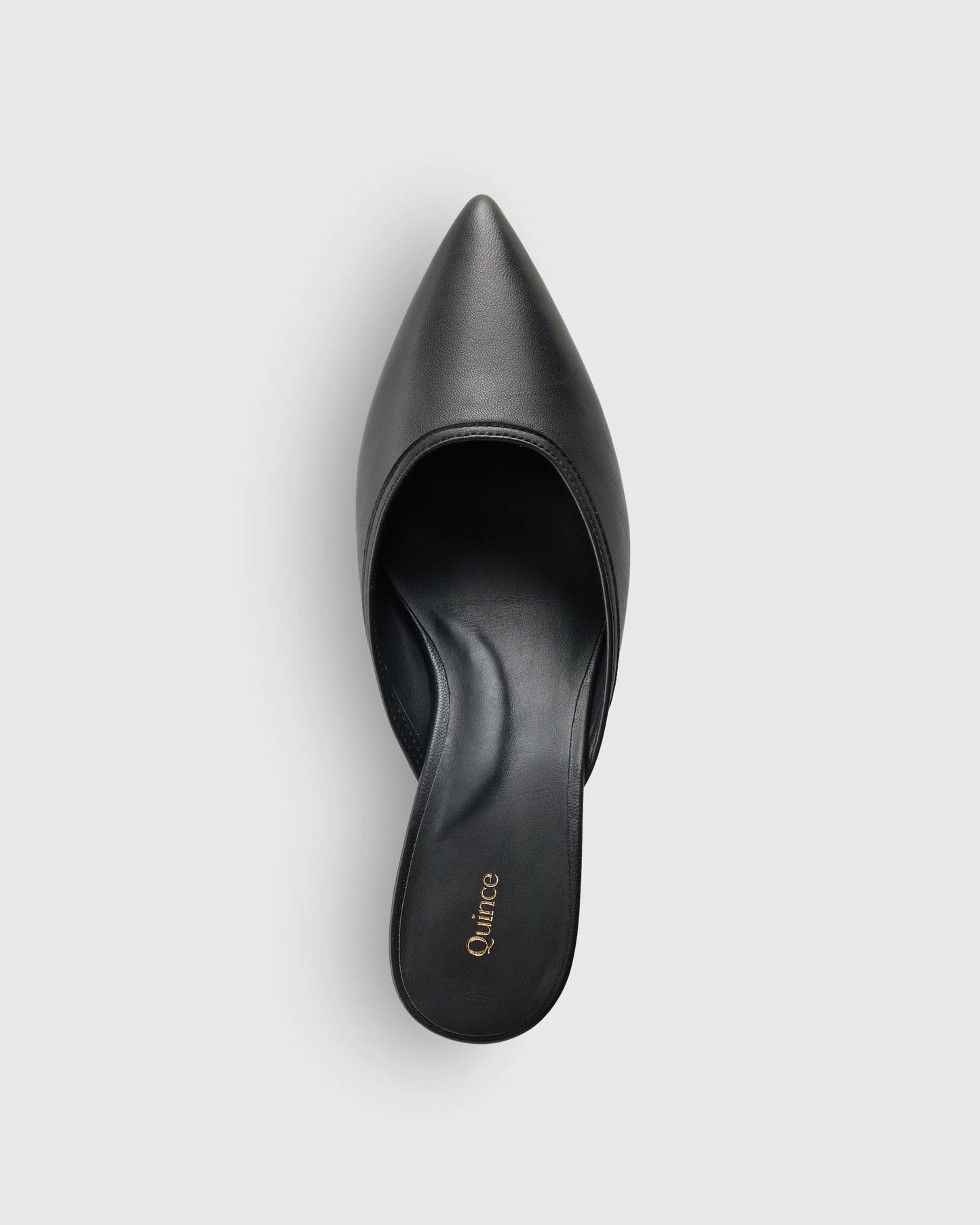 Italian Leather 55mm Kitten Heel Mule - 5 / Black