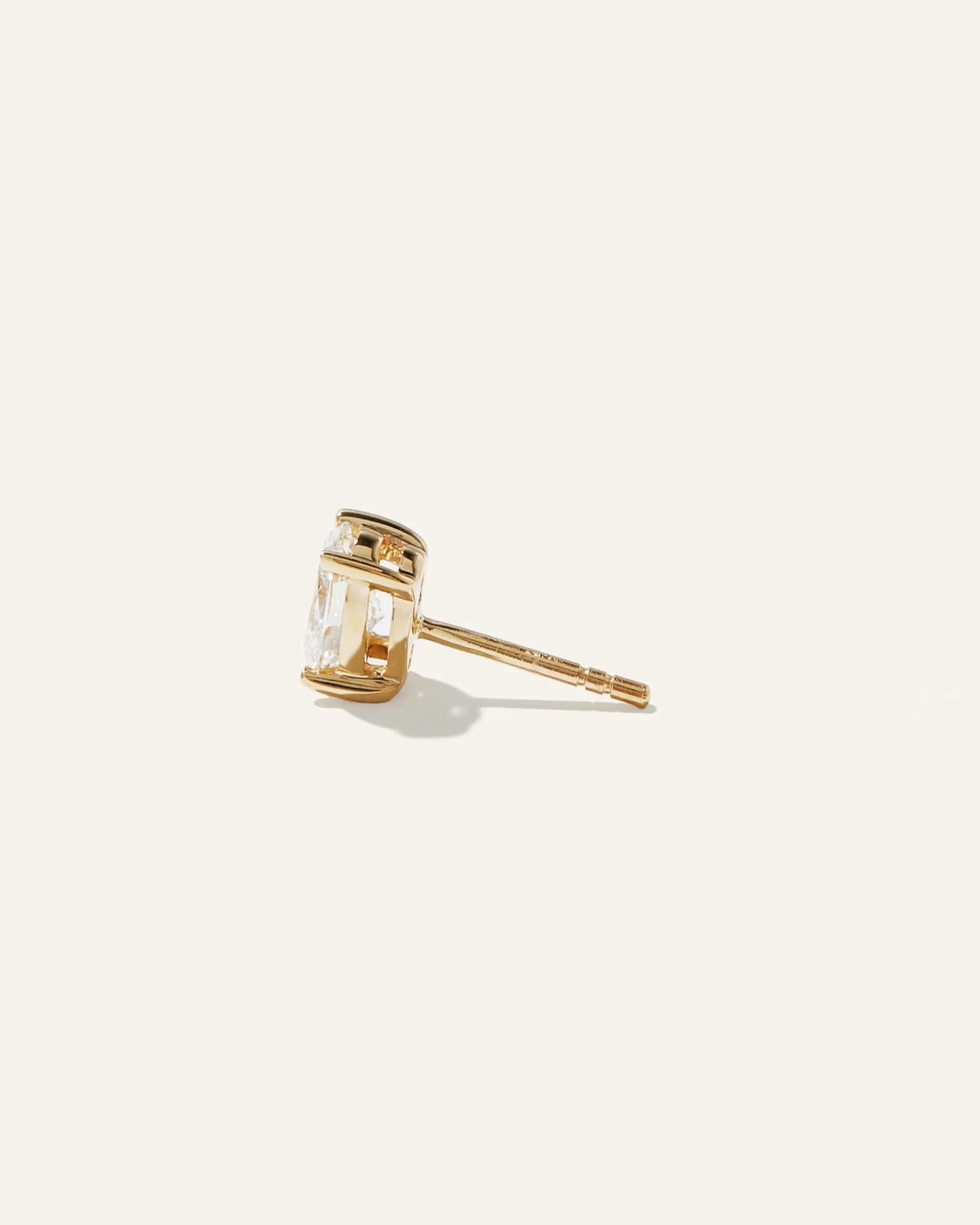 14K Gold Lab Grown Diamond Oval Solitaire Studs - 2ctw - One Size / Yellow Gold