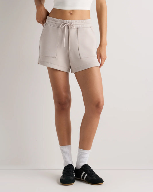 CloudComfort High-Rise Sweatshorts - XS / Pebble Beige