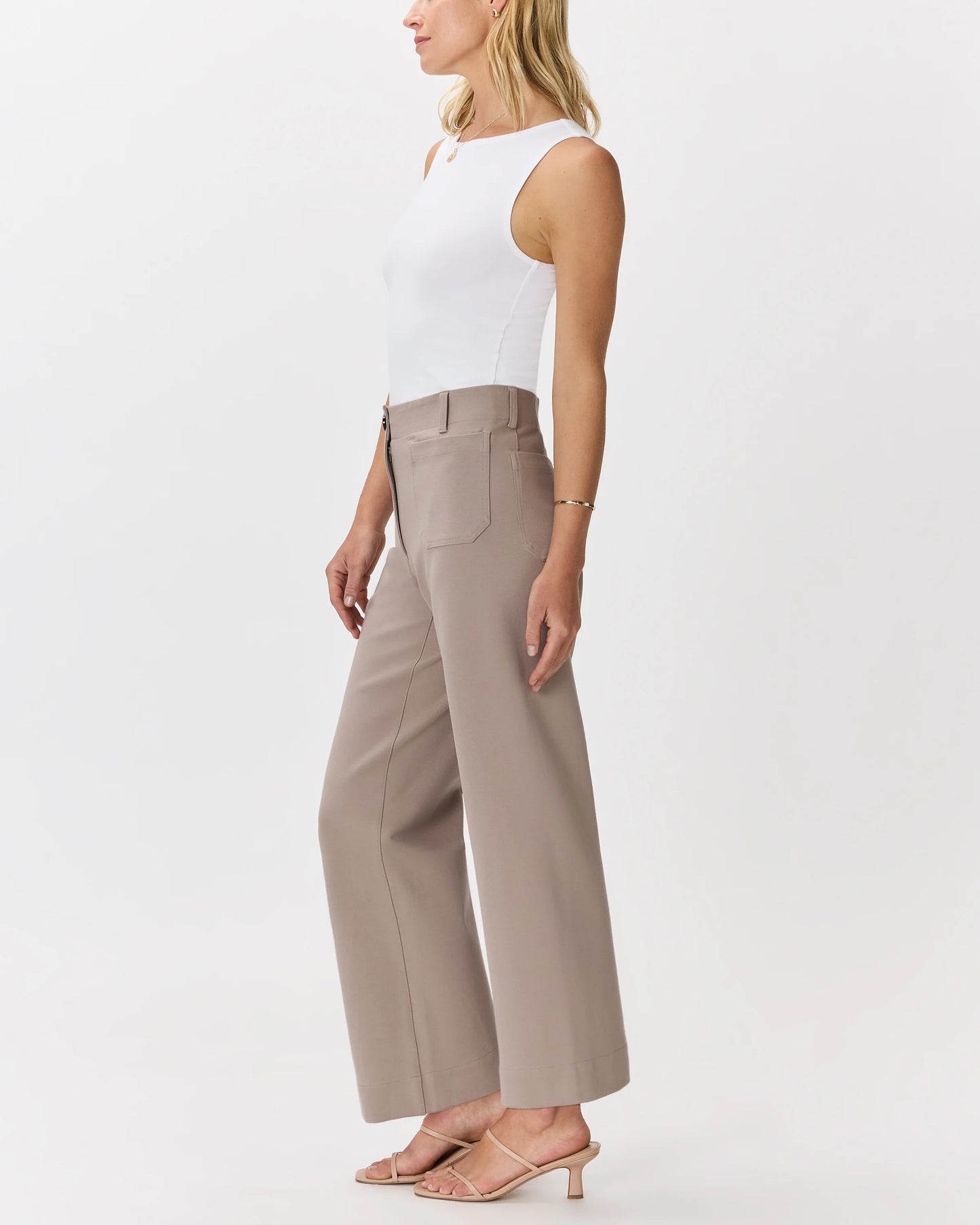 Ultra-Stretch Ponte Cropped Wide Leg Pants - 0 / Espresso