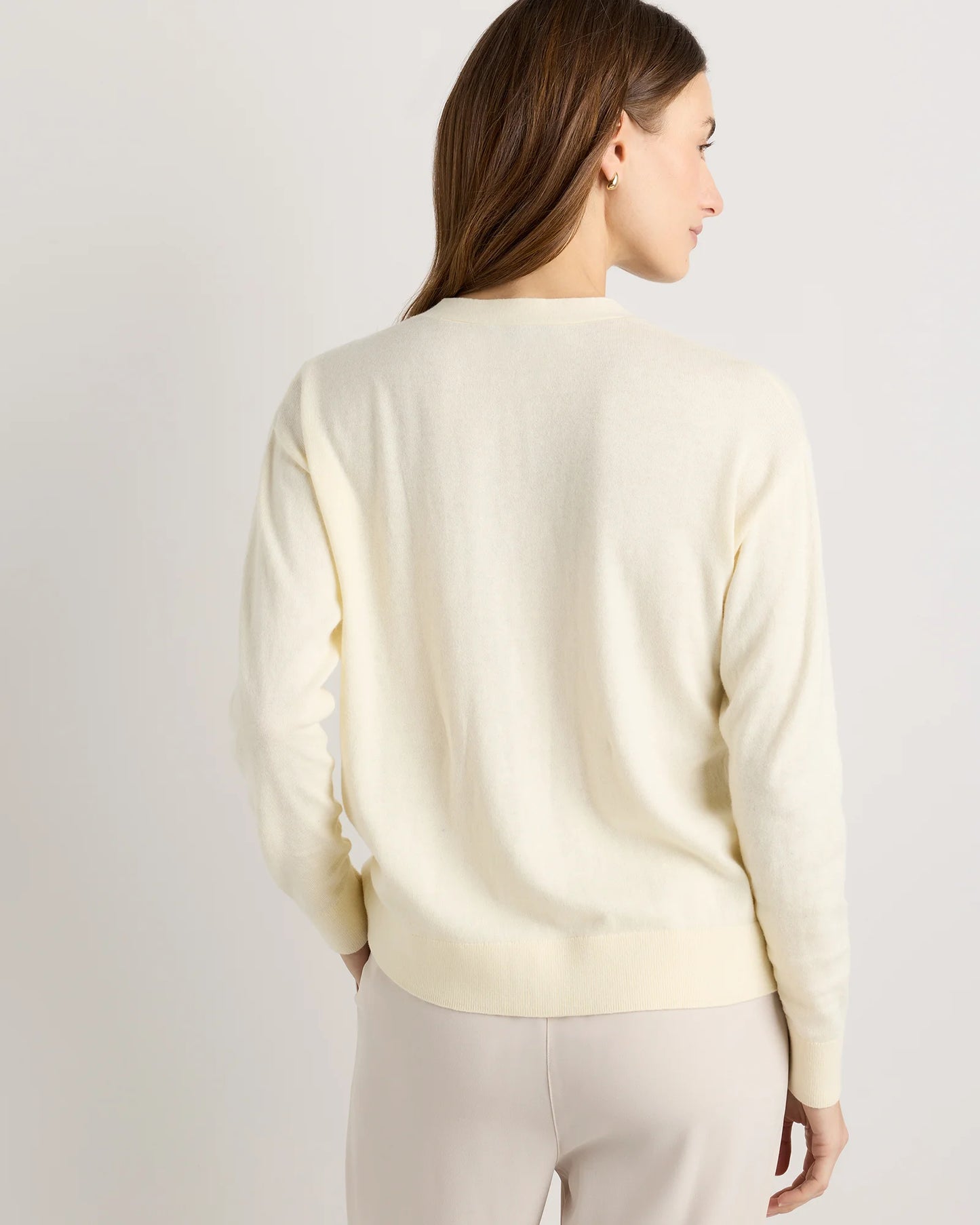 Lightweight Cotton Cashmere Cardigan - XS / Heather Oatmeal