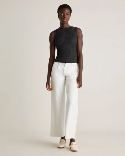 Cotton Cashmere Ribbed Tank - XS / Heather Oatmeal