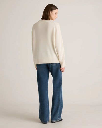 Mongolian Cashmere Oversized Crewneck Sweater - XS / Brown